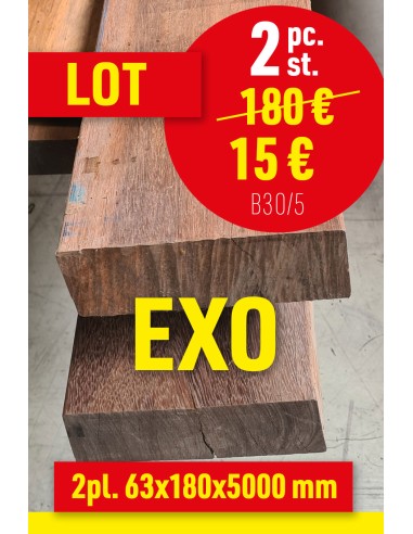 Promo poutres en bois exotique 2x 63x180x5000 mm