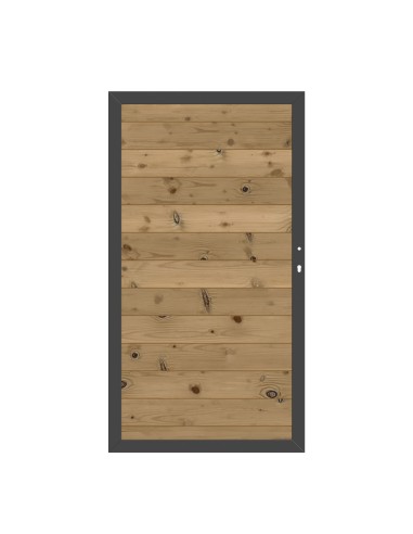 Porte en bois thermowood avec finitions en aluminium