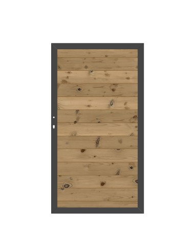 Thermowood houten deur met aluminium afwerkingen