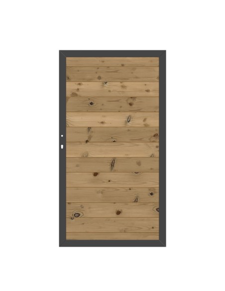 Porte en bois thermowood avec finitions en aluminium