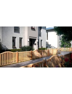 Clôture de jardin convexe en bois exotique 2