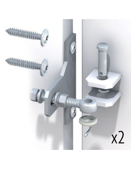 Beslagset voor deur op stalen paal