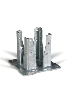 Sabot à poser pour pieu rainuré