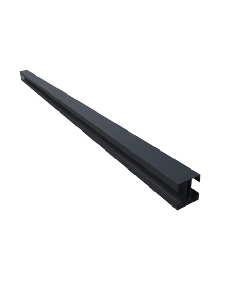 Poteau rainuré noir en aluminium pour palissade