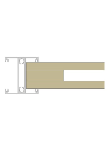 Zwart Geleufde Aluminium Paal - Groef van 52mm