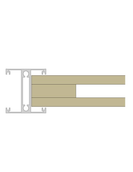 Zwart Geleufde Aluminium Paal - Groef van 52mm
