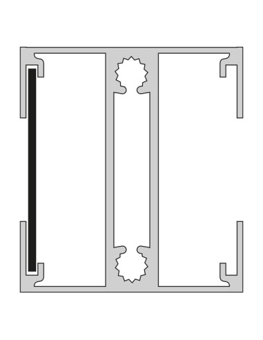 Latte de finition en aluminium noir pour poteau rainuré 28 et 52 mm