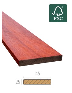 Planche Mukulungu 145 mm à visser, 21 ou 25 mm d'épaisseur