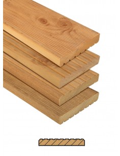 Planches de terrasse en bois Mélèze européen - à visser - avec larges et fines rainures 2