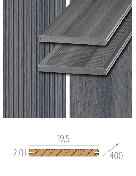 Terrasse et planches en composite Platinum gris