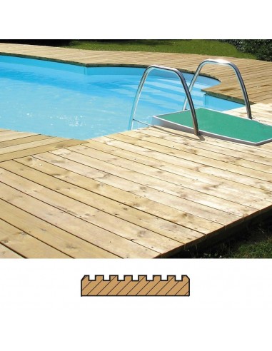 Terrasse et planches en sapin traité autoclave - lisse et rainurée