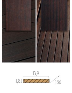 Planche de terrasse en bambou foncé - fixation invisisible Cobra clips