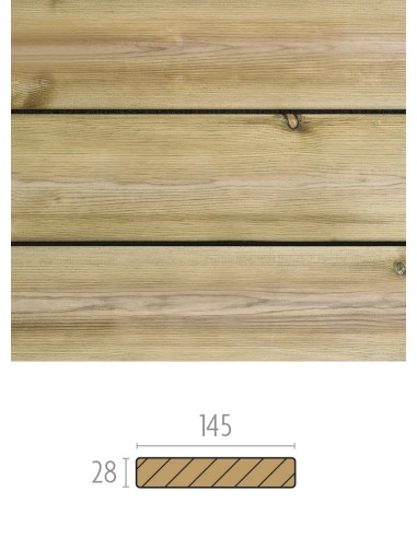 Terrasse et planches en sapin traité autoclave - lisse