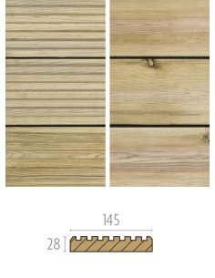 Terrasse en sapin imprégné lisse-rainurée 2