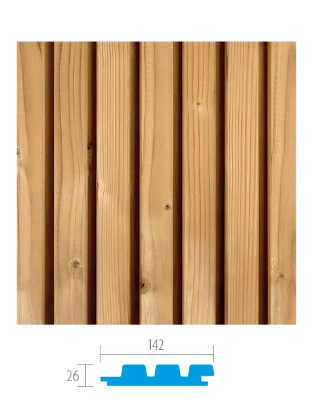 Planche de bardage triple en pin thermo chauffé