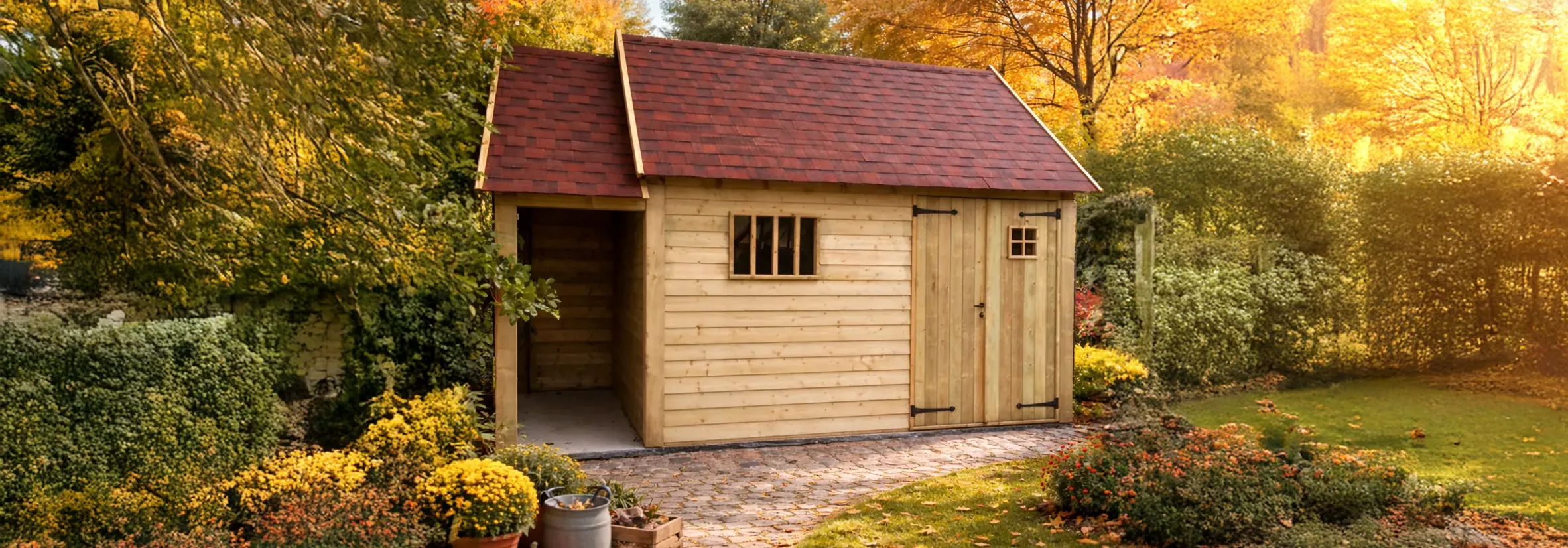 Tuinhuis Cottage met kleine aanbouw