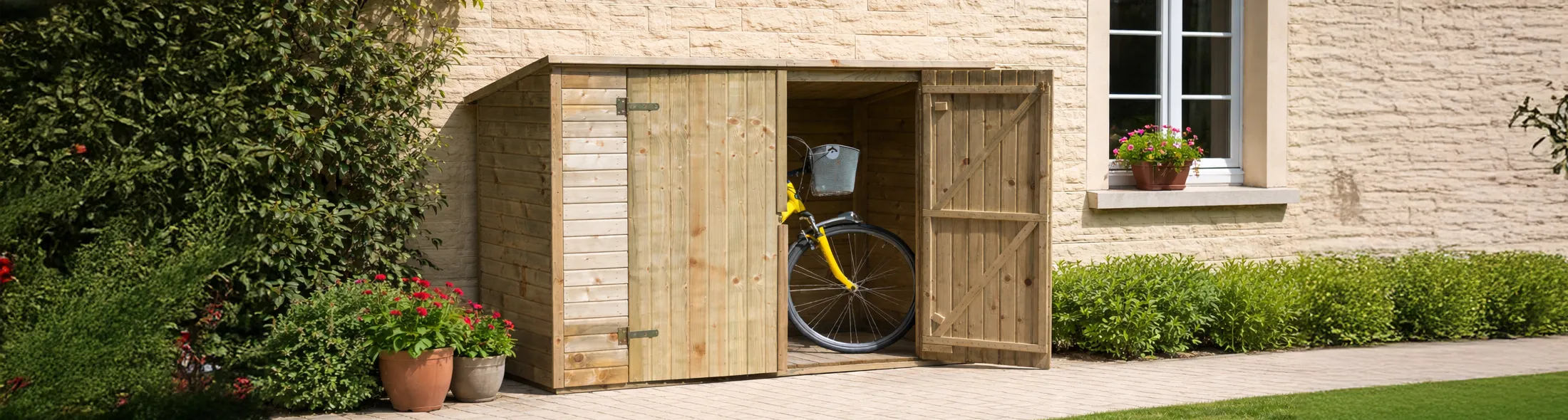 abri pour v&eacute;lo en bois