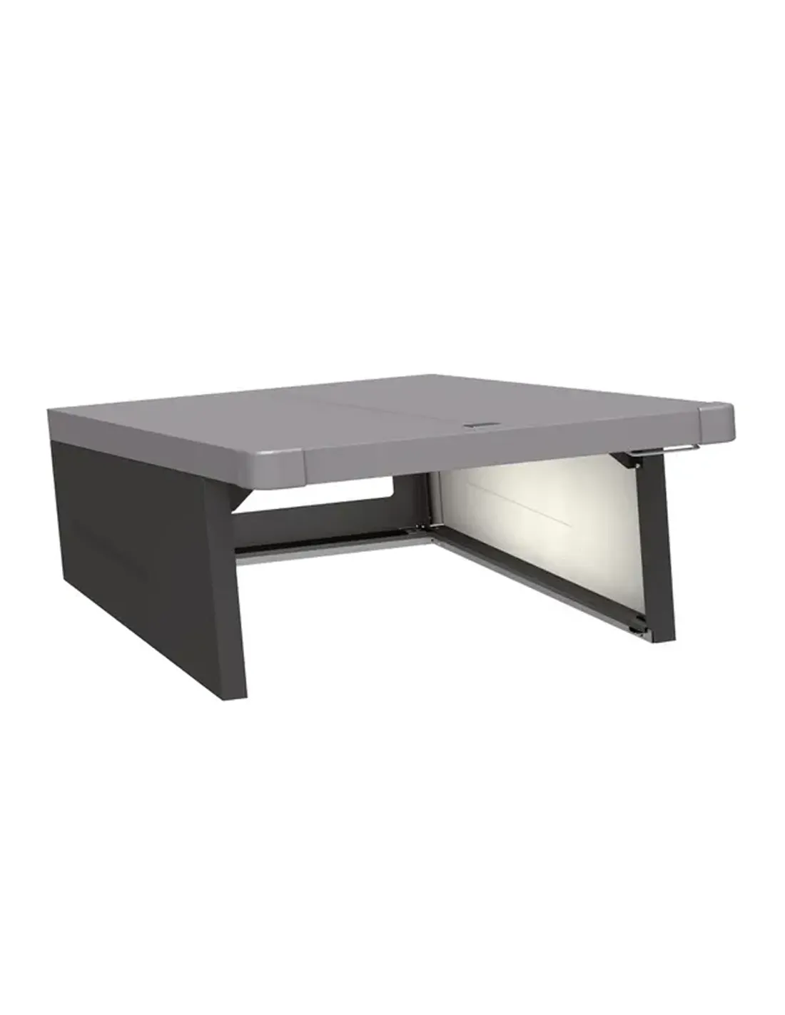 Abri tondeuse robot Biohort Charly gris quartz m&eacute;tallique avec couvercle rabattable