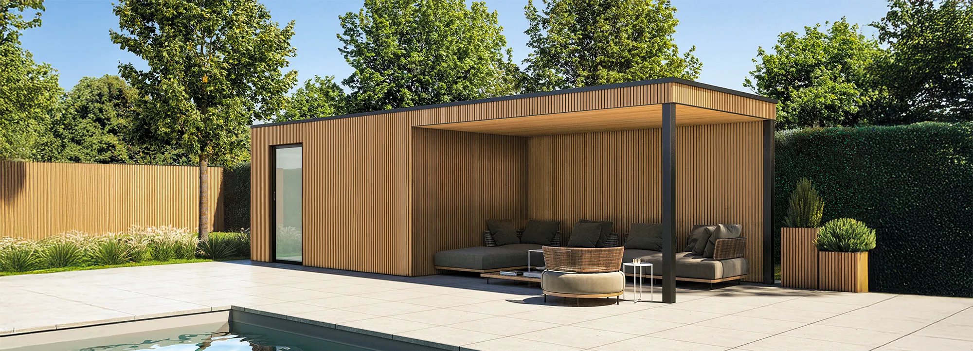 abri de jardin en bois composite - relief coextrud&eacute;