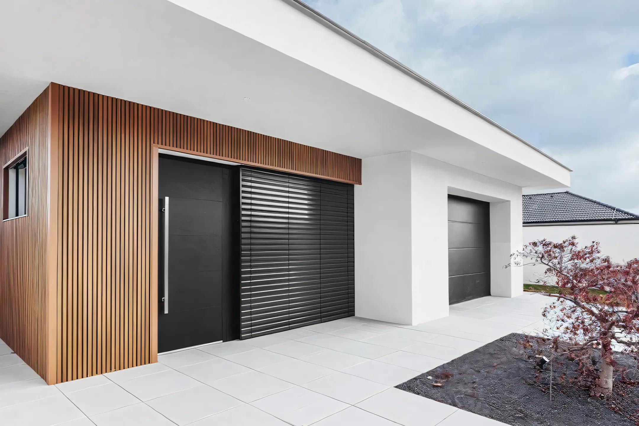 Gevelbekleding in houtcomposiet Weo 35 in de kleur teak