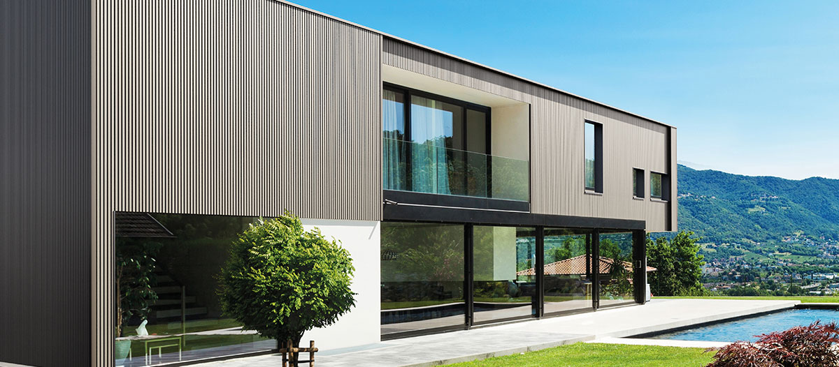 Bardage de façade de société en composite 