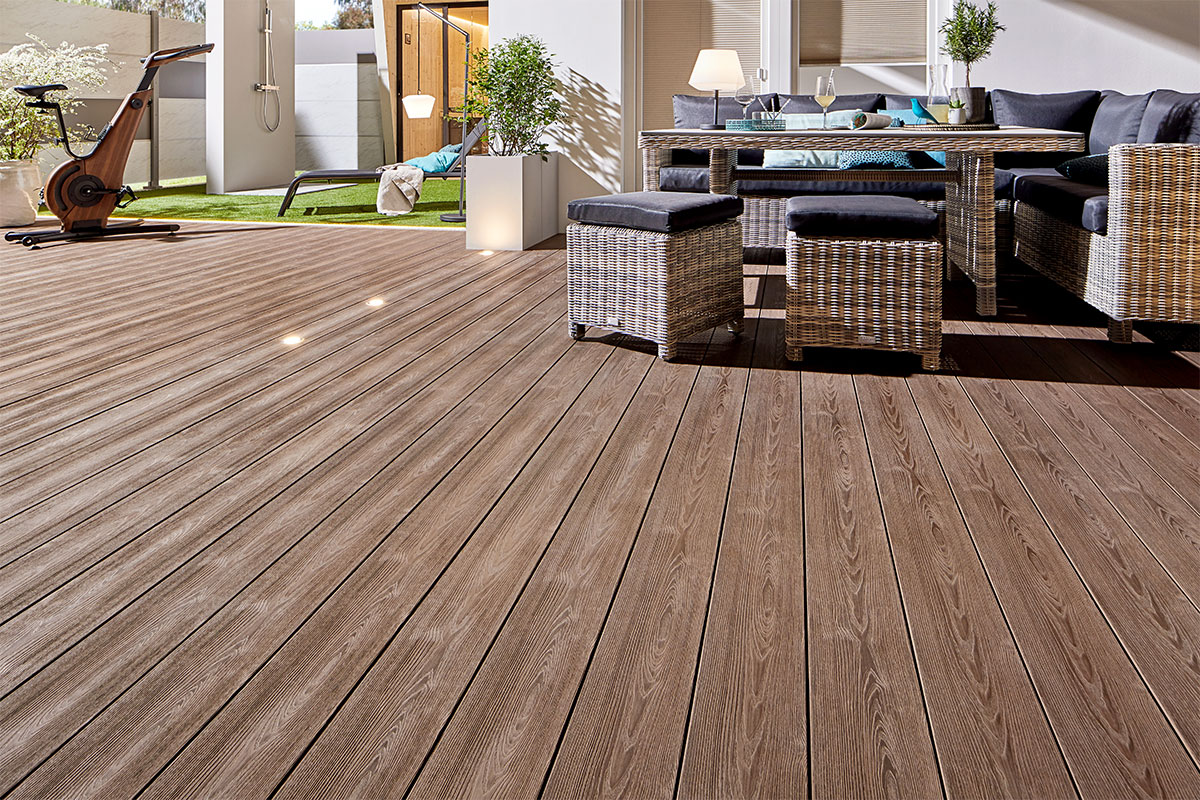 Parquet extérieur en bois composite