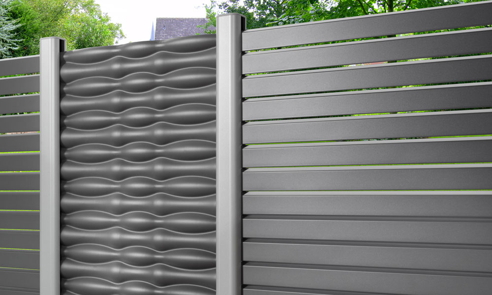 palissade lattes obliques en aluminium anthracite