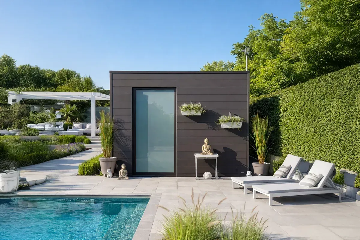 Tuinhuis cube van houtcomposiet